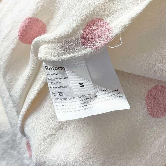 REFORMATION 90s Polka Dot Sleeveless Tie Strap Open Back Midi Slip Dress S - Picture 6 of 6